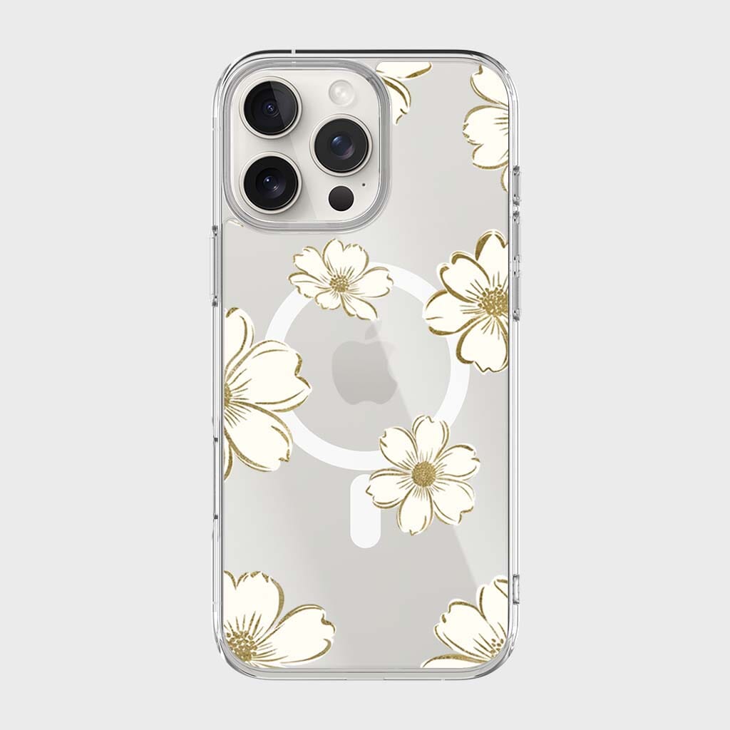 MagSafe iPhone 16 Pro Max Gold Pattern Clear Case