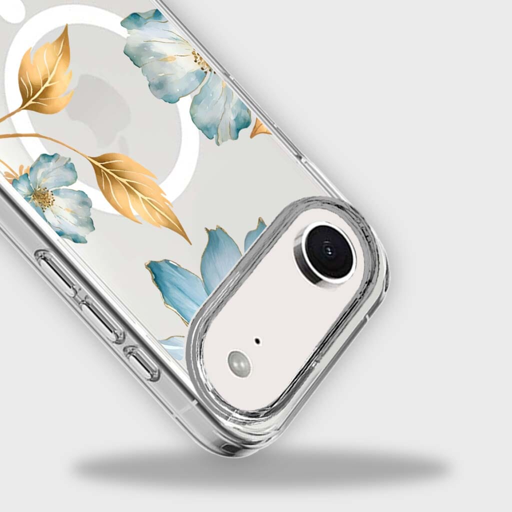 MagSafe iPhone 17 Air Blue Wildflower Clear Case