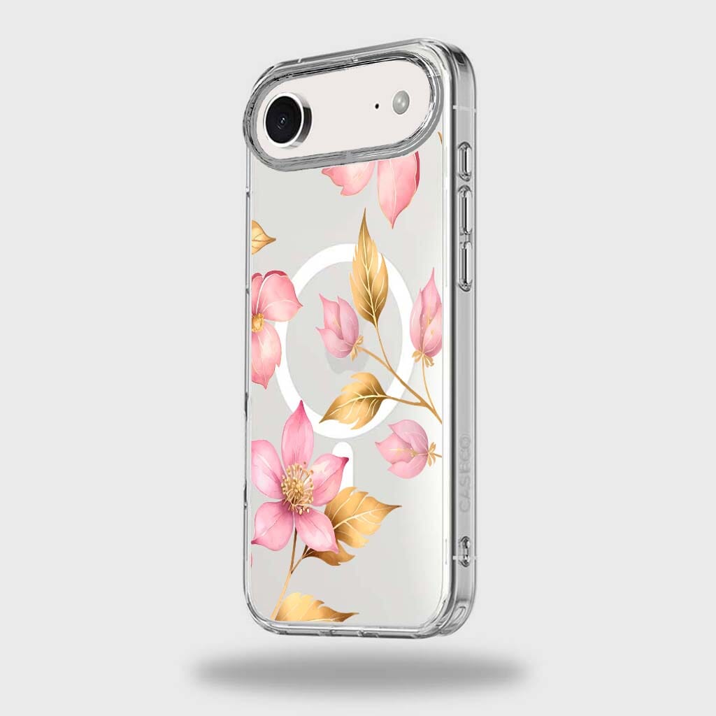 MagSafe iPhone 17 Air Pink Wildflower Clear Case