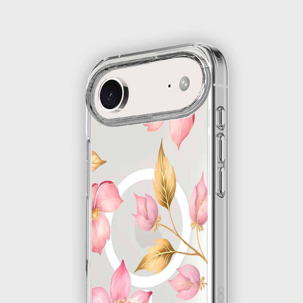 MagSafe iPhone 17 Air Pink Wildflower Clear Case