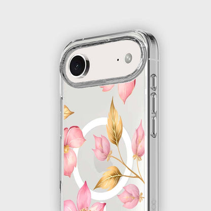 MagSafe iPhone 17 Air Pink Wildflower Clear Case