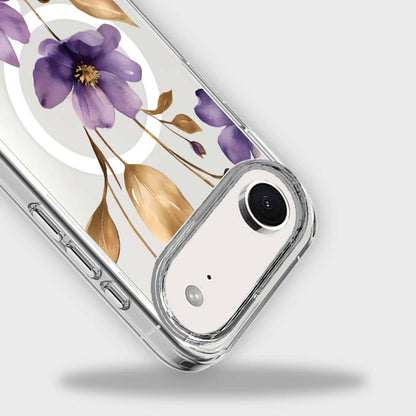 MagSafe iPhone 17 Air Purple Wildflower Clear Case