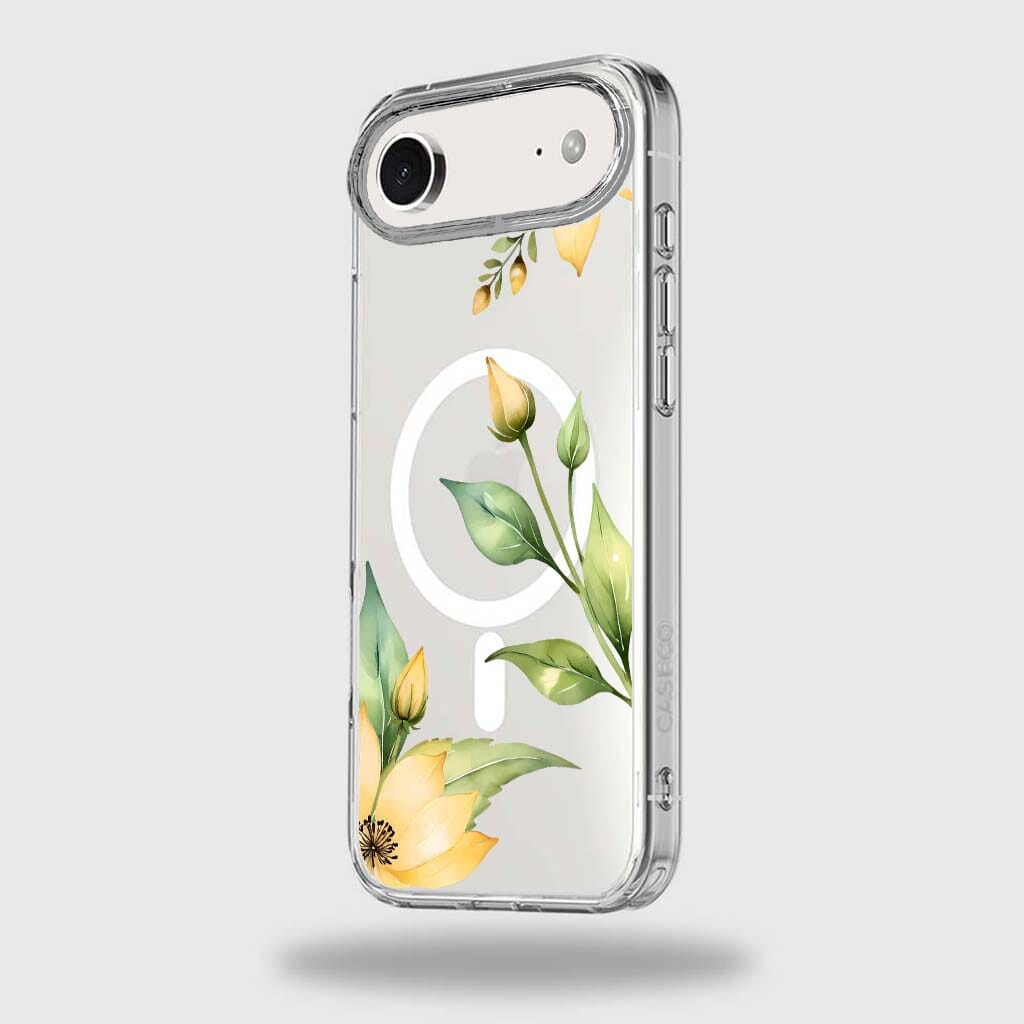 MagSafe iPhone 17 Air Yellow Wildflower Clear Case