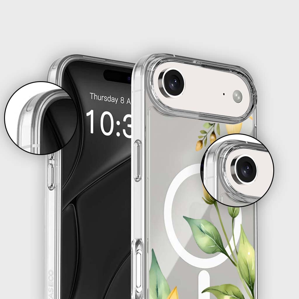 MagSafe iPhone 17 Air Yellow Wildflower Clear Case