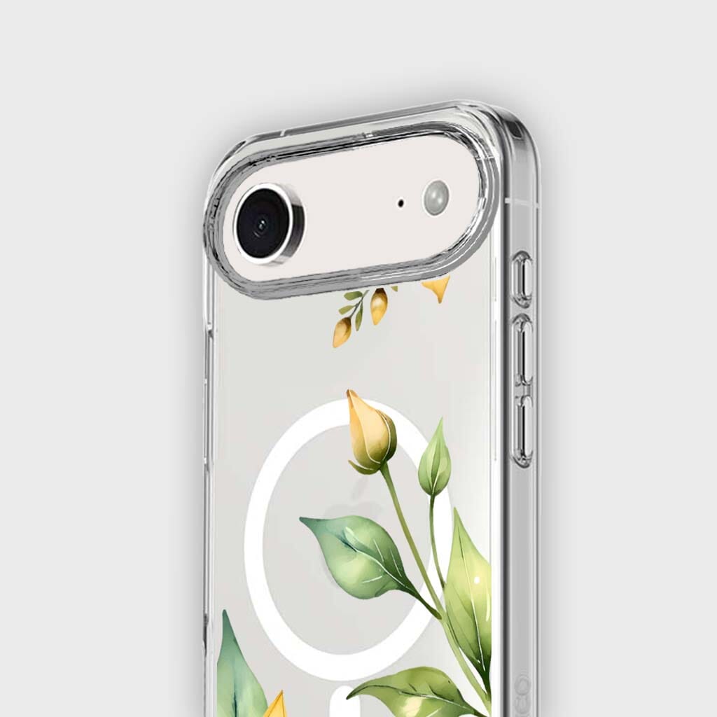 MagSafe iPhone 17 Air Yellow Wildflower Clear Case
