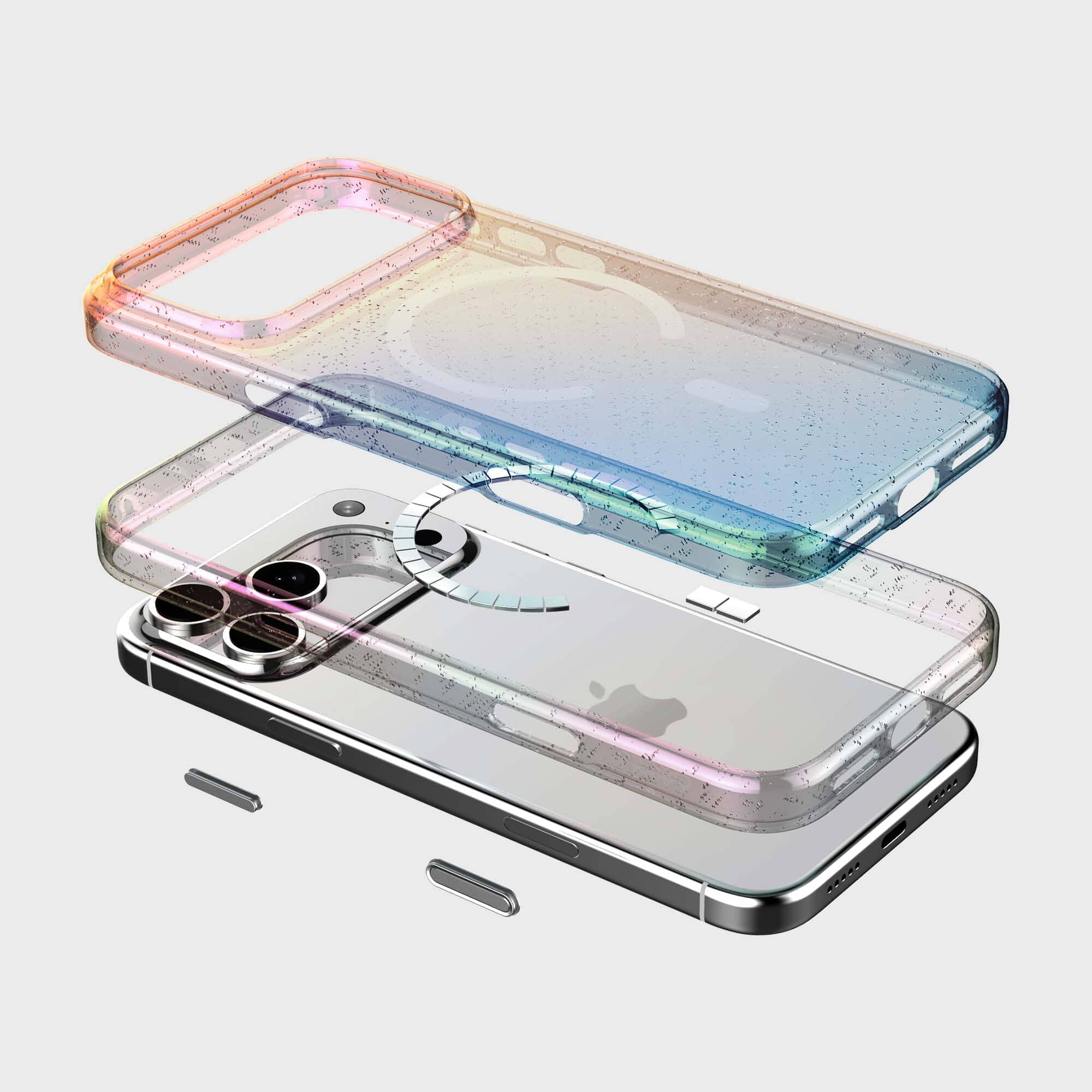 iPhone 17 Pro Max Anti-Yellow Glitter Clear Case with MagSafe