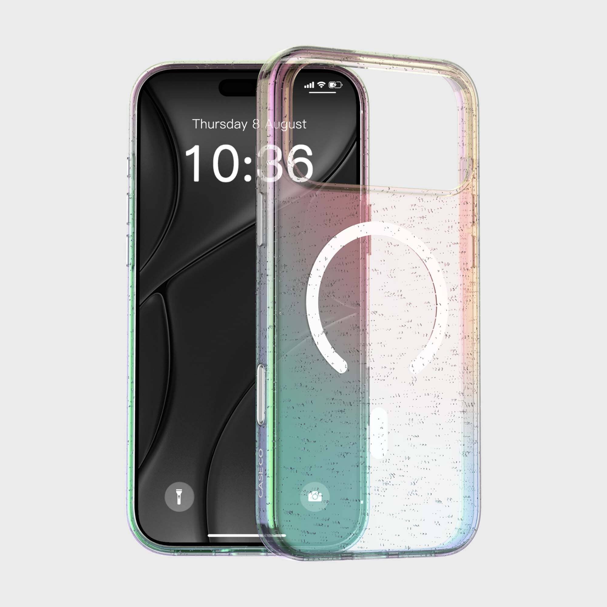 iPhone 17 Pro Max Anti-Yellow Glitter Clear Case with MagSafe