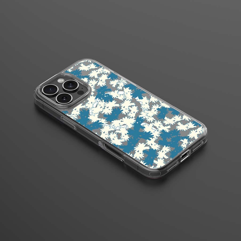 iPhone 16 Pro Max Clear Case - Blue Dandelion Design