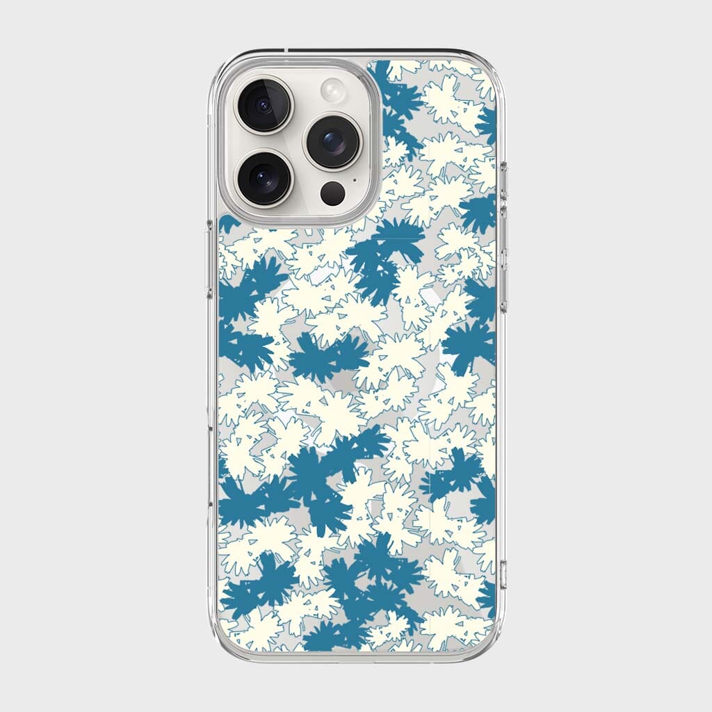 iPhone 16 Pro Clear Case - Blue Dandelion Design – Caseco Inc