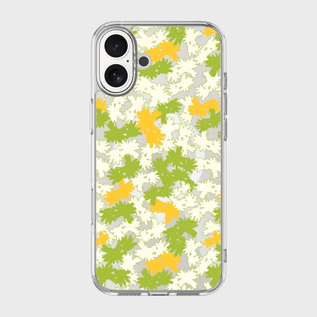 iPhone 16 Clear Case - Yellow Dandelion Design