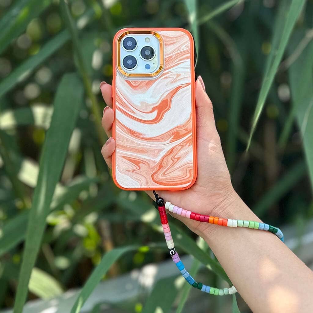 MagSafe iPhone 14 Plus Orange Swirl Case