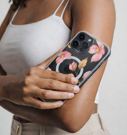 MagSafe iPhone 16 Pro Max Pink Wildflower Clear Case