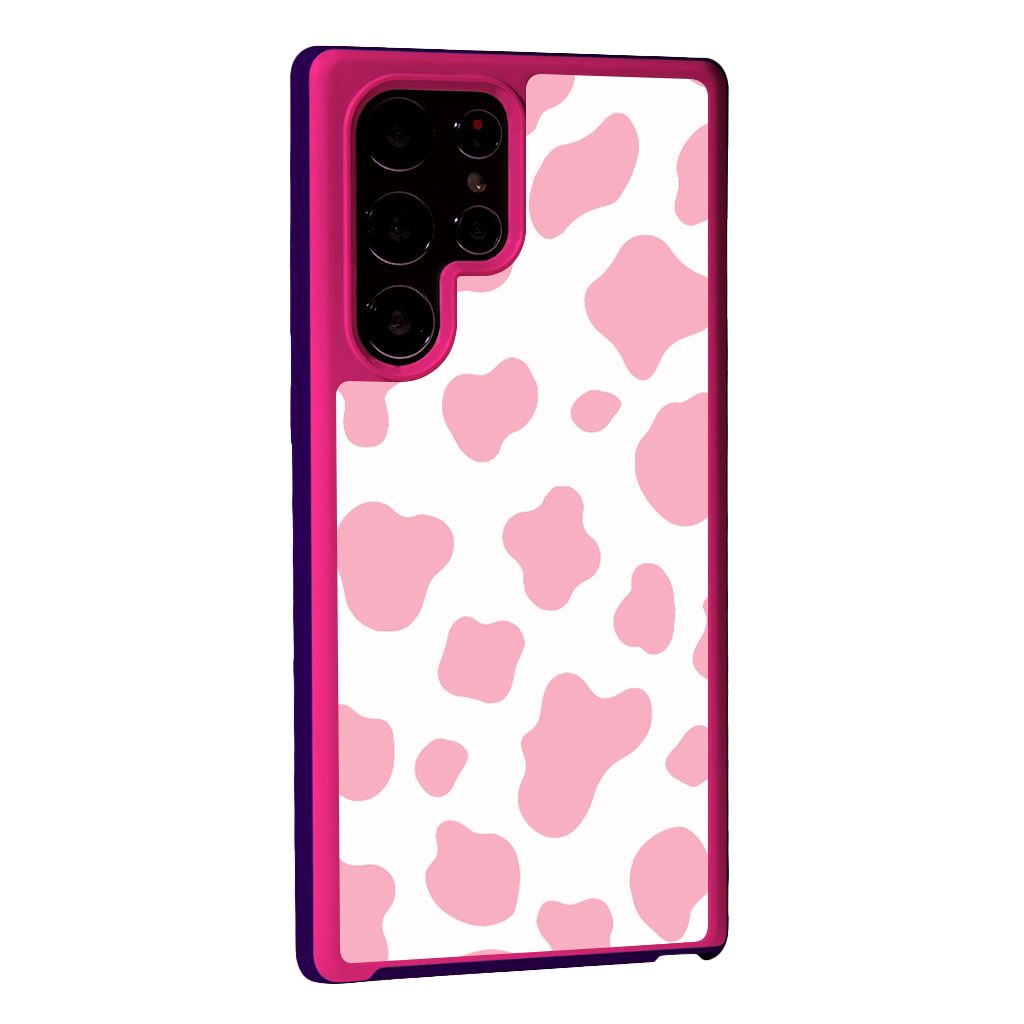 Pink Cow Print Samsung Galaxy S22 Ultra Case
