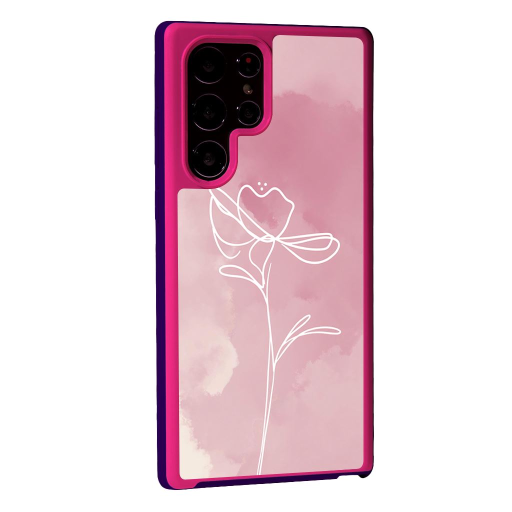 Pink Flower Samsung Galaxy S22 Ultra Case