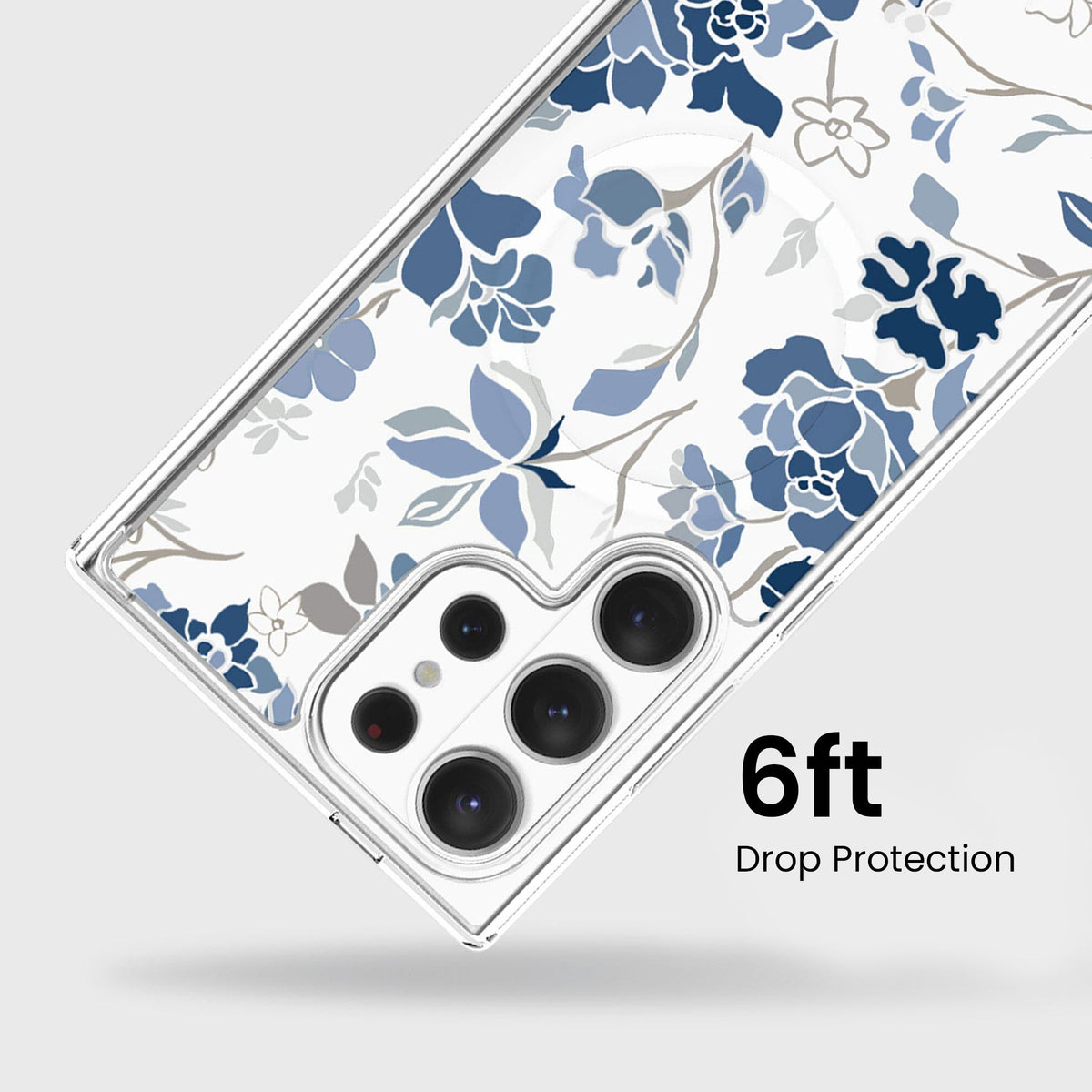 Samsung Galaxy S26 Ultra Blue Pattern Clear Case