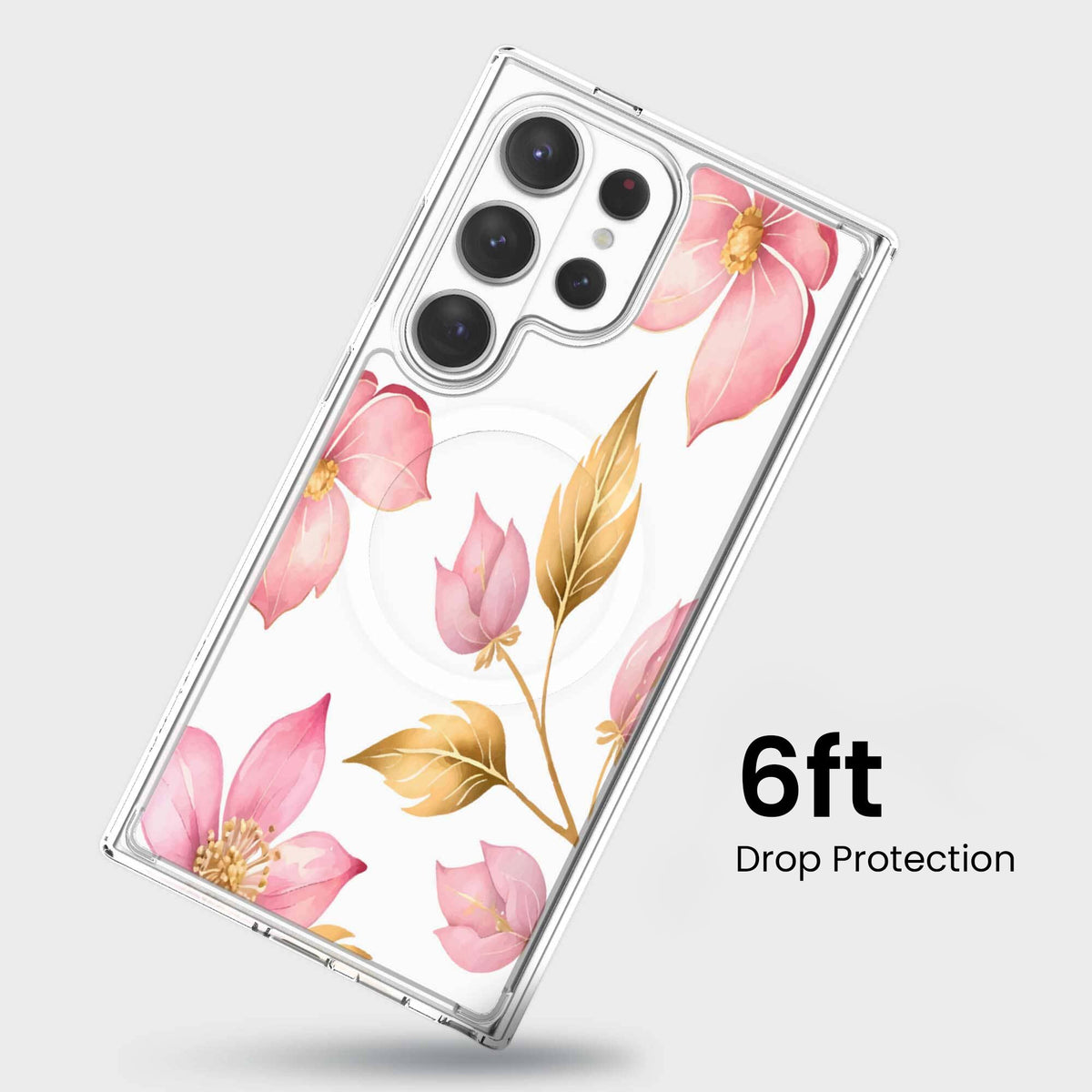 Samsung Galaxy S26 Ultra Pink Wildflower Clear Case