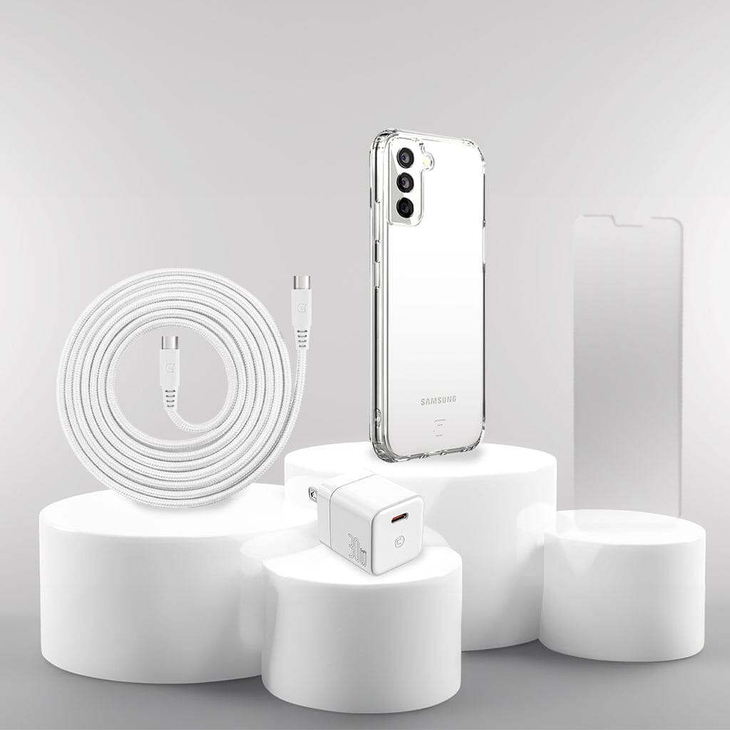 Samsung S22 Plus Case, Charger & Screen Protector Holiday Gift Box - White