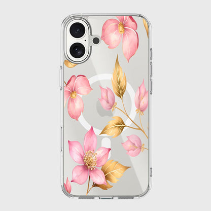 MagSafe iPhone 17 Pink Wildflower Clear Case
