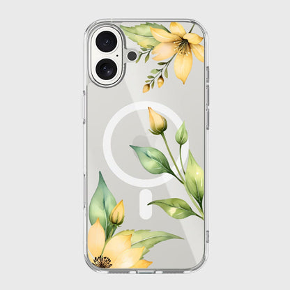 MagSafe iPhone 17 Yellow Wildflower Clear Case