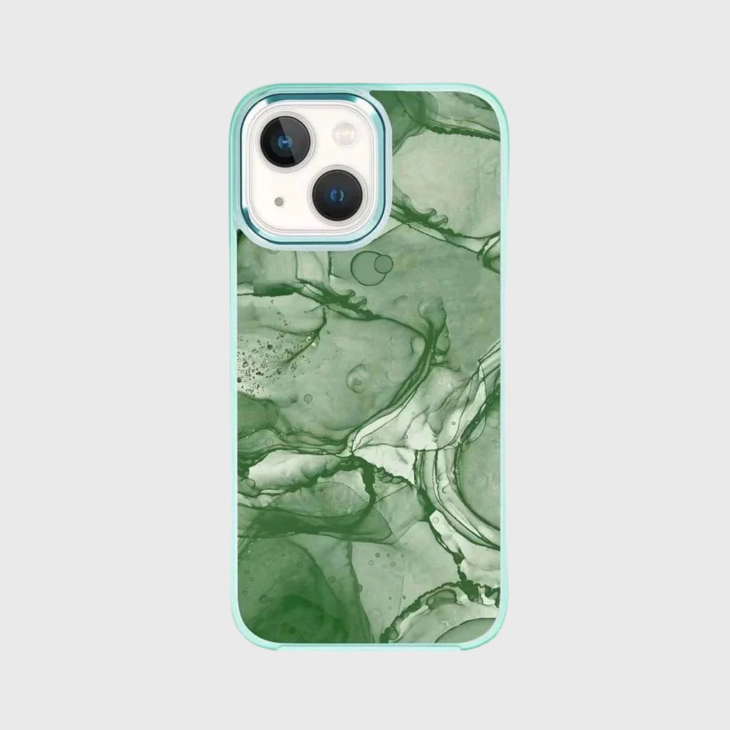 MagSafe iPhone 14 Green Marble Case