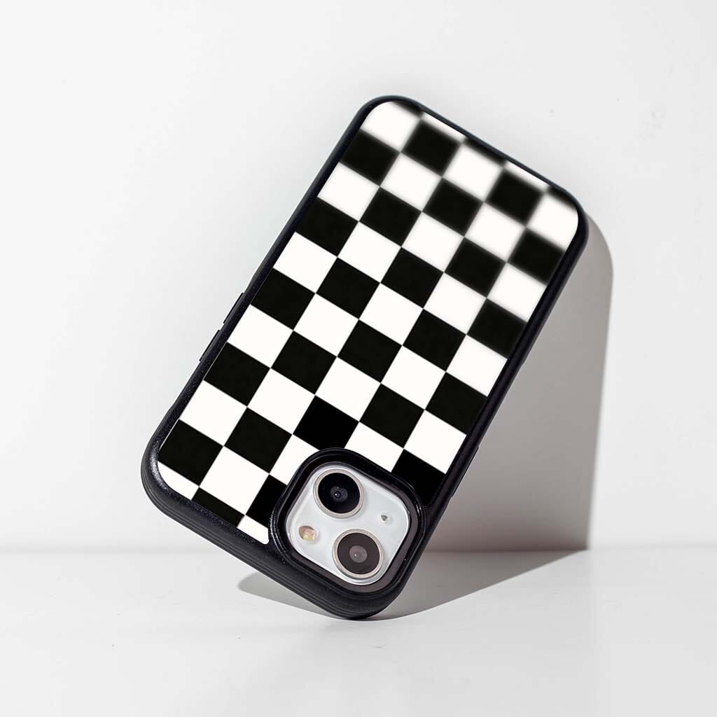 MagSafe iPhone 13 Pro Max Black Checkerboard Print Case