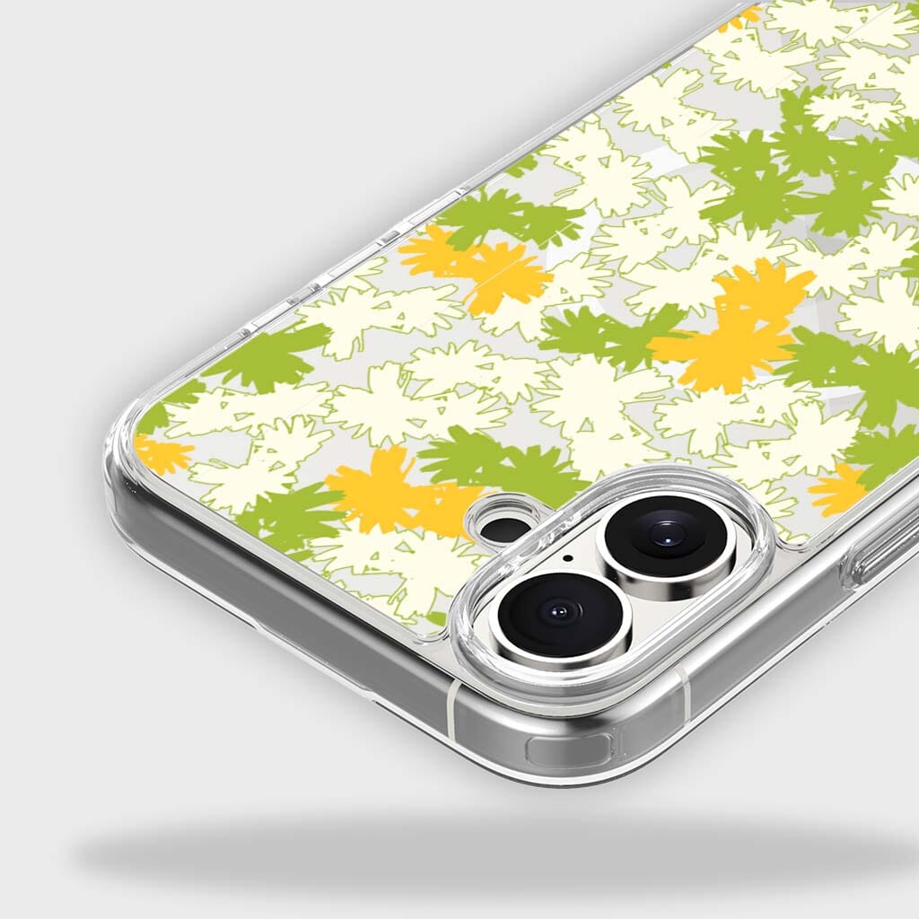 iPhone 16 Clear Case - Yellow Dandelion Design