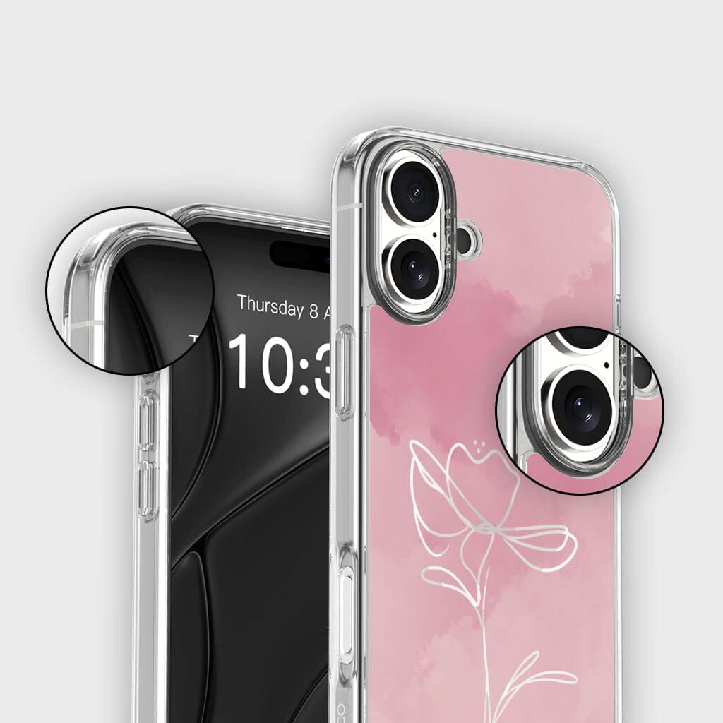 iPhone 16 Case With MagSafe - Pink Flower