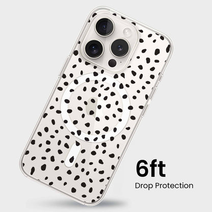 iPhone 15 Pro Case With MagSafe - White Polka