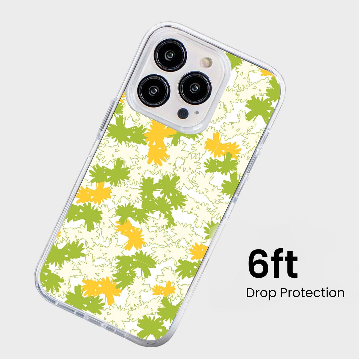iPhone 15 Pro Clear Case - Yellow Dandelion Design