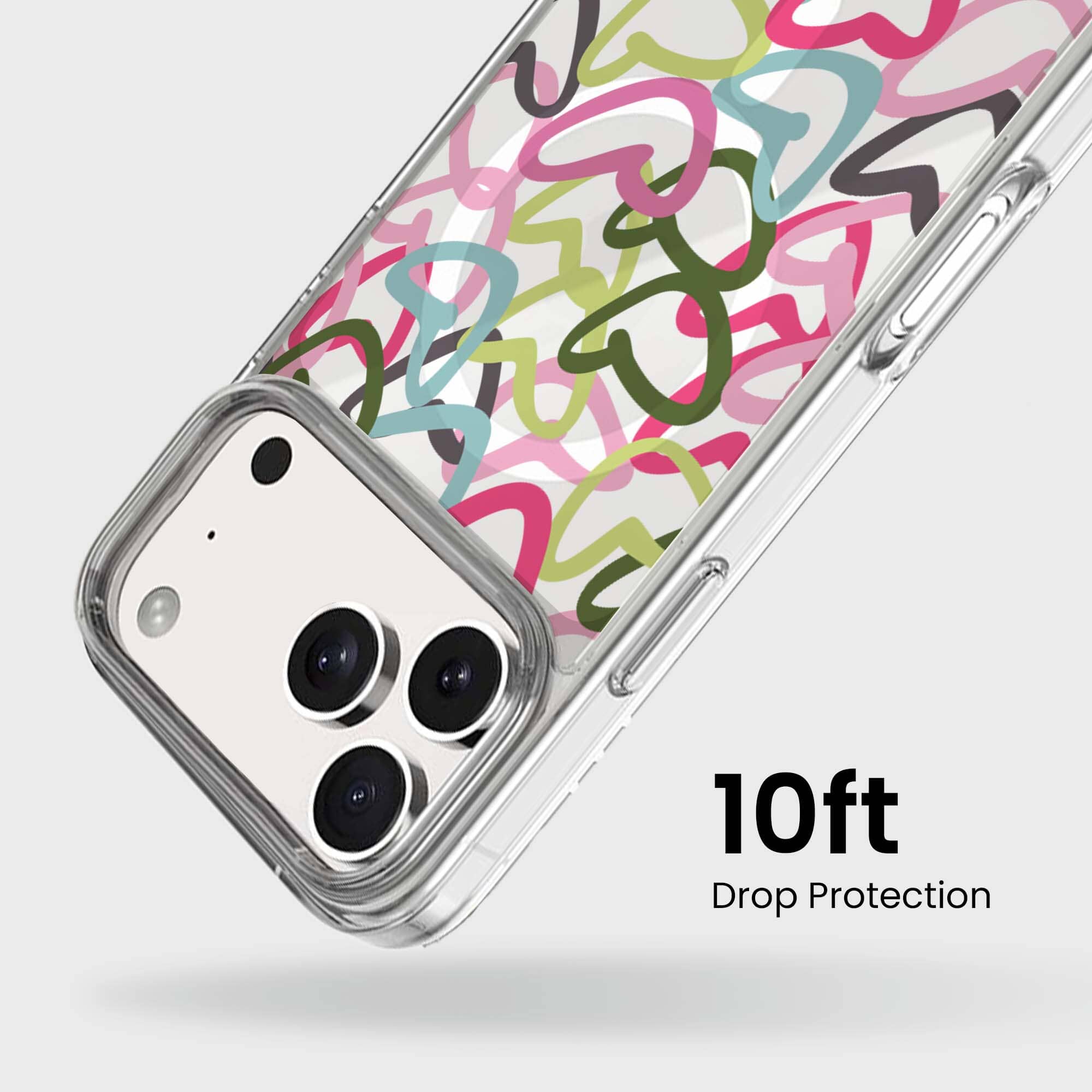 iPhone 17 Pro Max Clear Case – Graffiti Design | Slim Grip