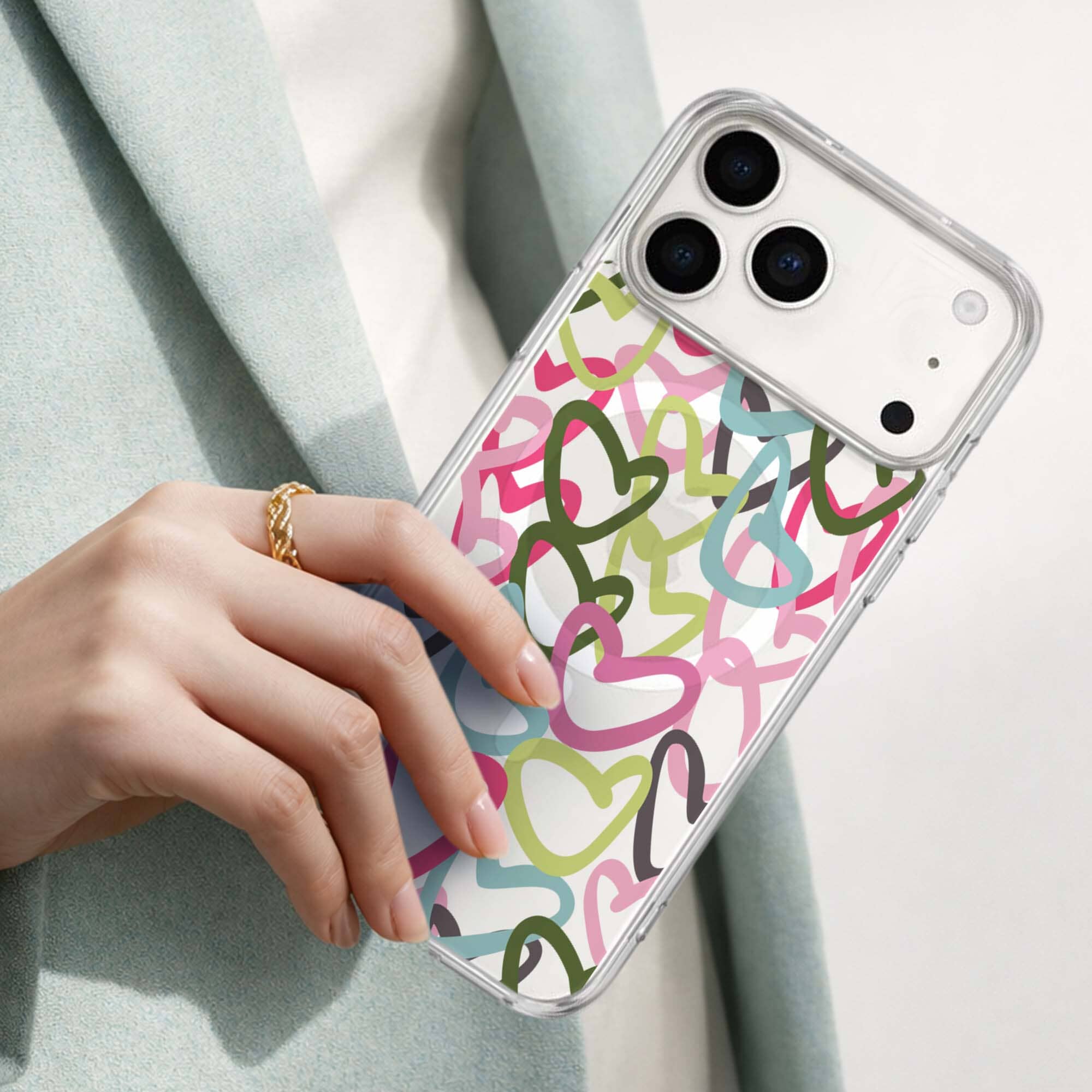 iPhone 17 Pro Max Clear Case – Graffiti Design | Slim Grip