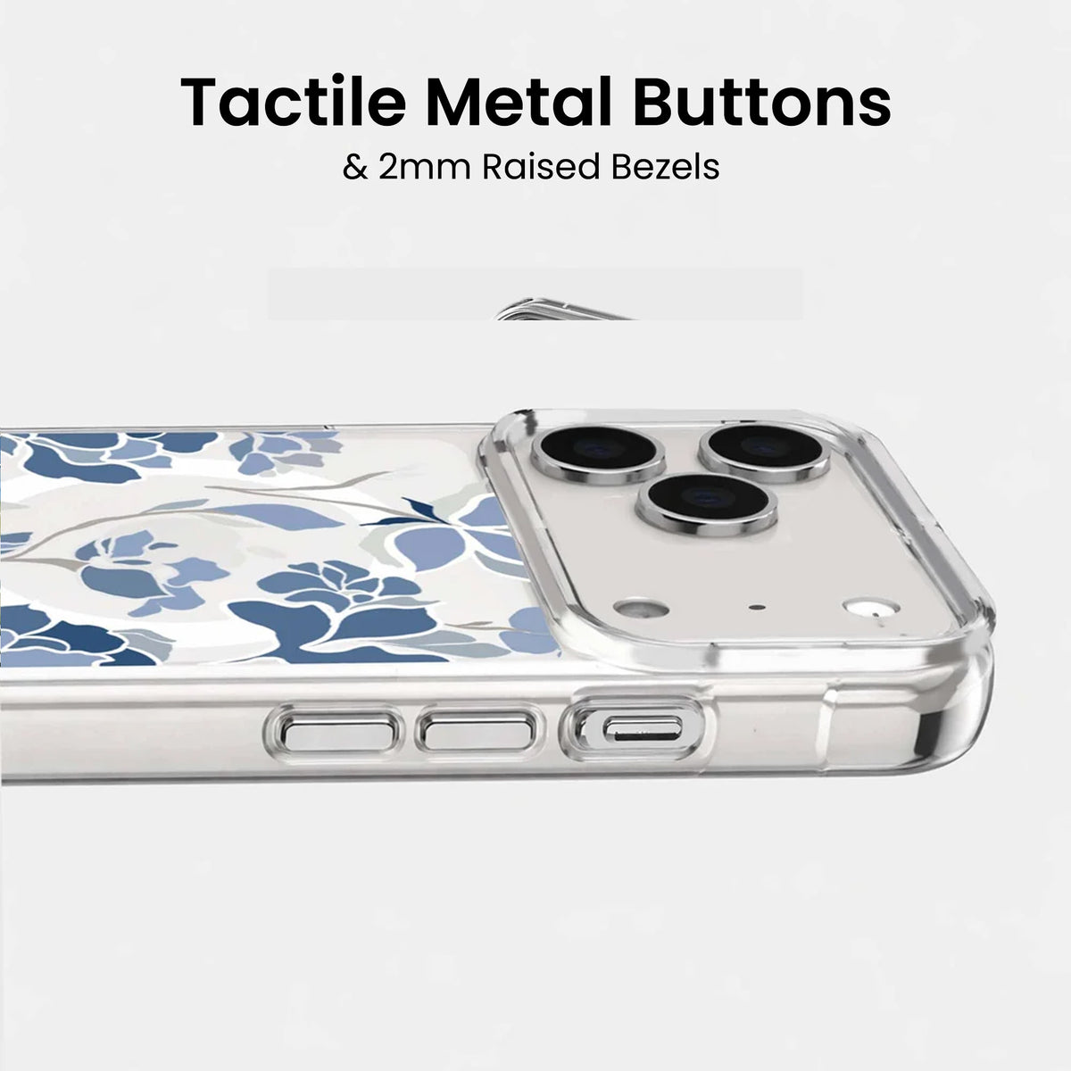 iPhone 18 Pro Max Blue Pattern Clear Case with MagSafe