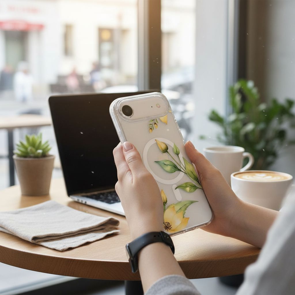 MagSafe iPhone Air Yellow Wildflower Clear Case