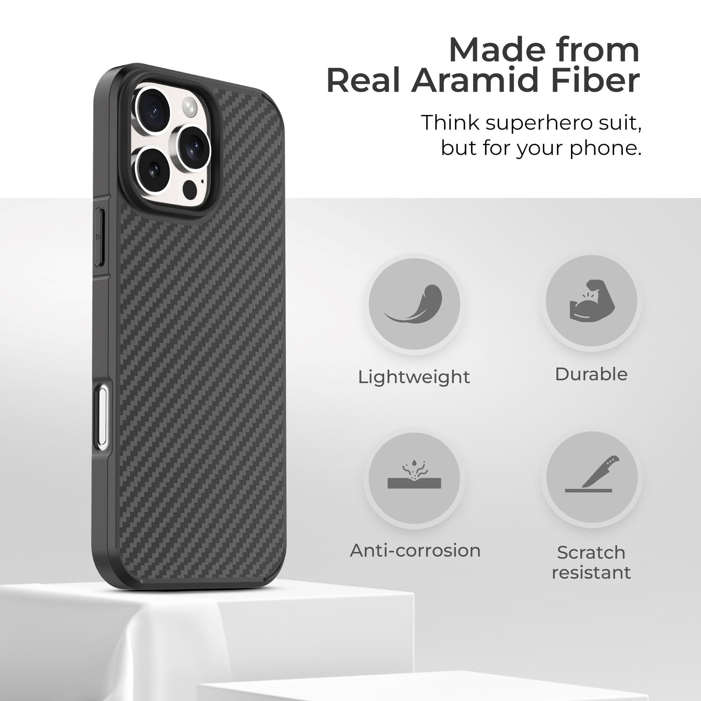 iPhone 16 Pro Aramid Fiber Military-Grade Protective Case