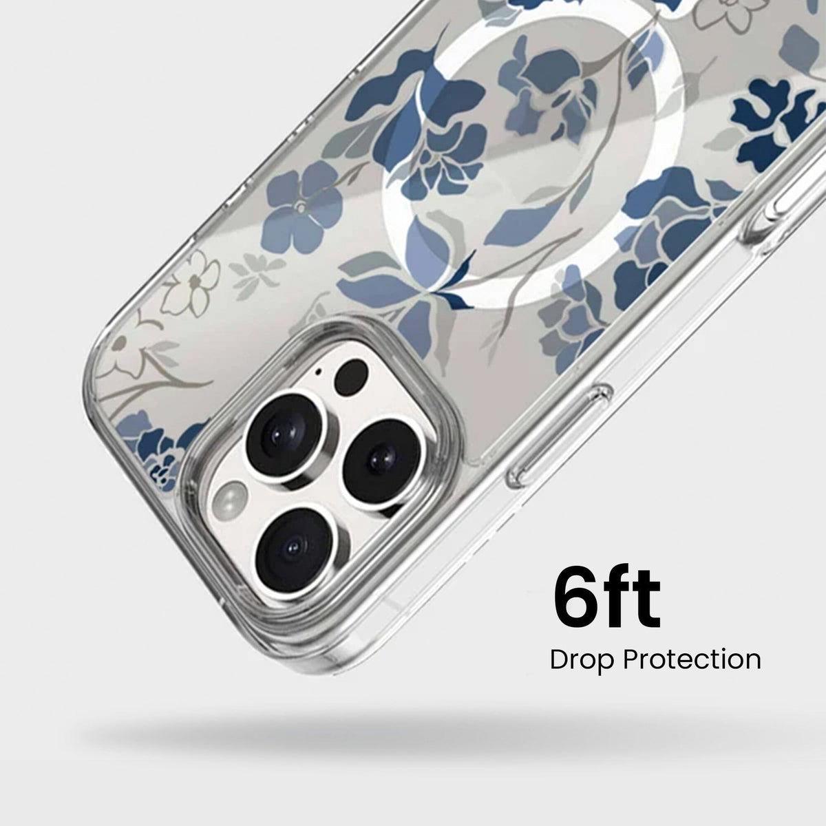 iPhone 16 Pro Clear Case - Blue Dandelion Design