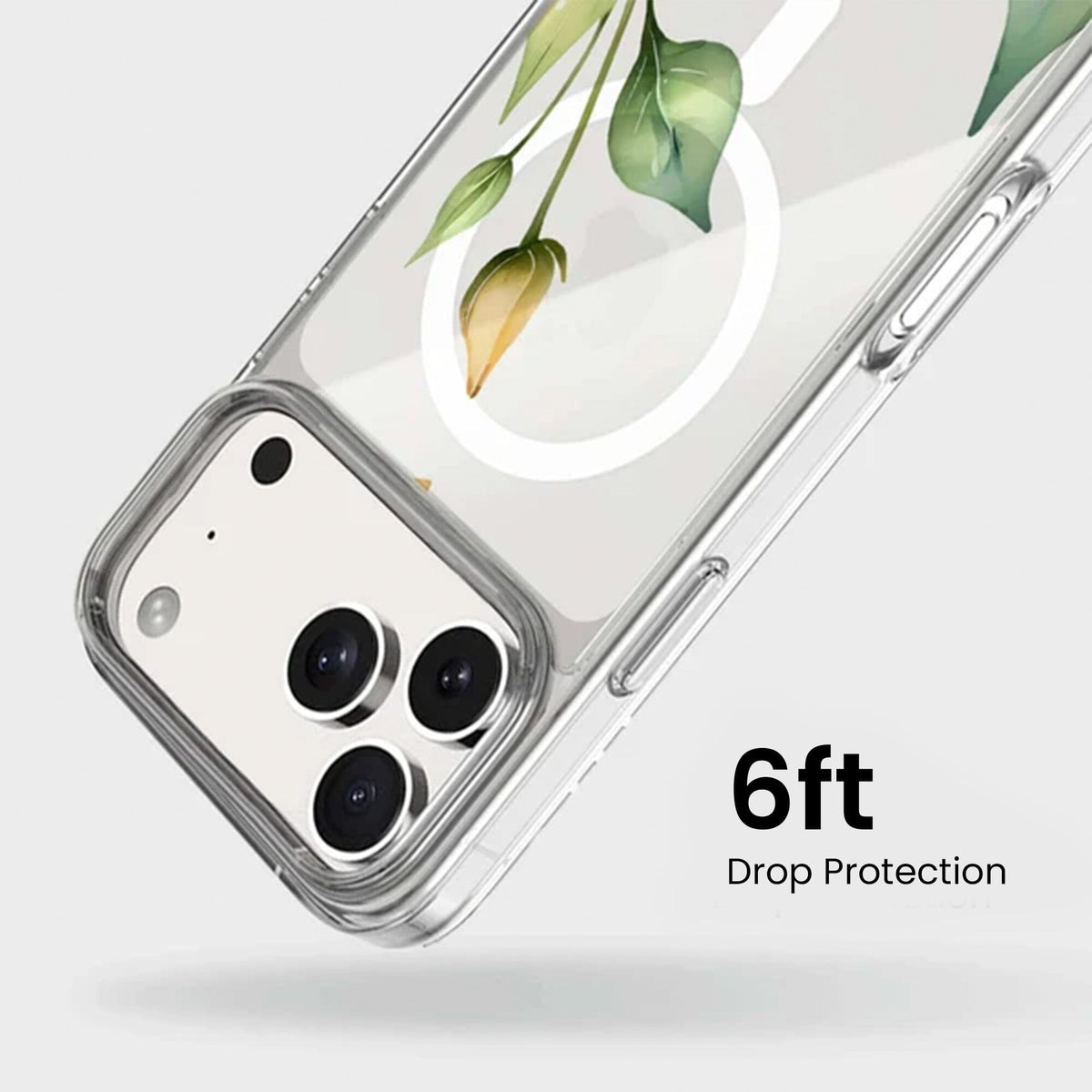 MagSafe iPhone 17 Pro Max Yellow Wildflower Clear Case