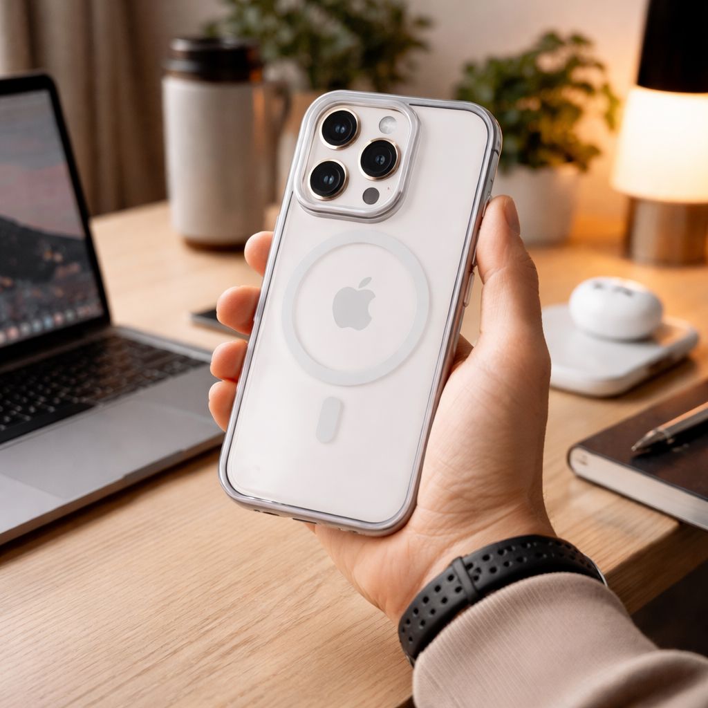 iPhone 16 Pro Anti Yellow Clear Case with Camera Kickstand