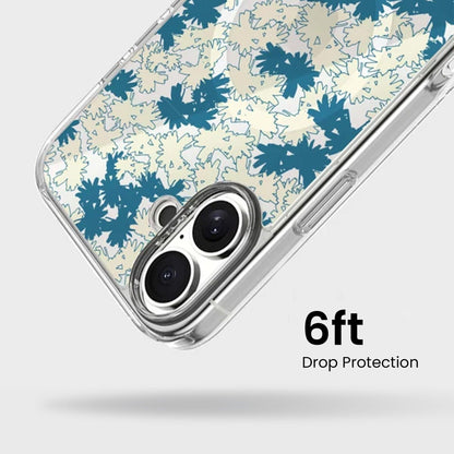 iPhone 16 Clear Case - Blue Dandelion Design