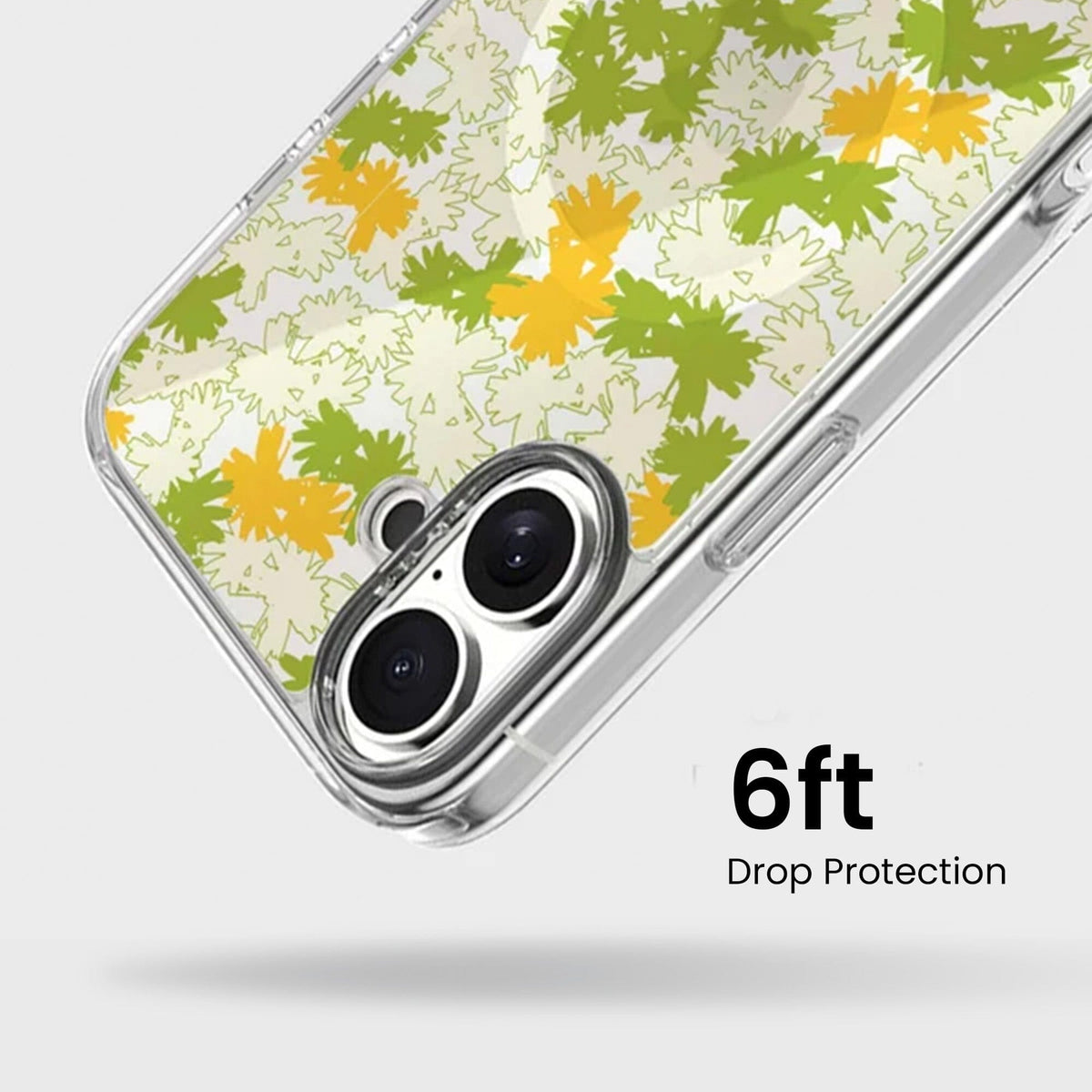iPhone 16 Clear Case - Yellow Dandelion Design