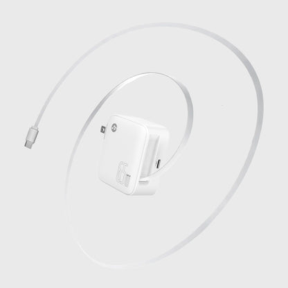 Retract - 65W Foldable Wall Charger with Built-in 100W USB-C Cable