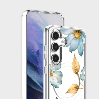 Samsung Galaxy S26 Blue Wildflower Clear Case