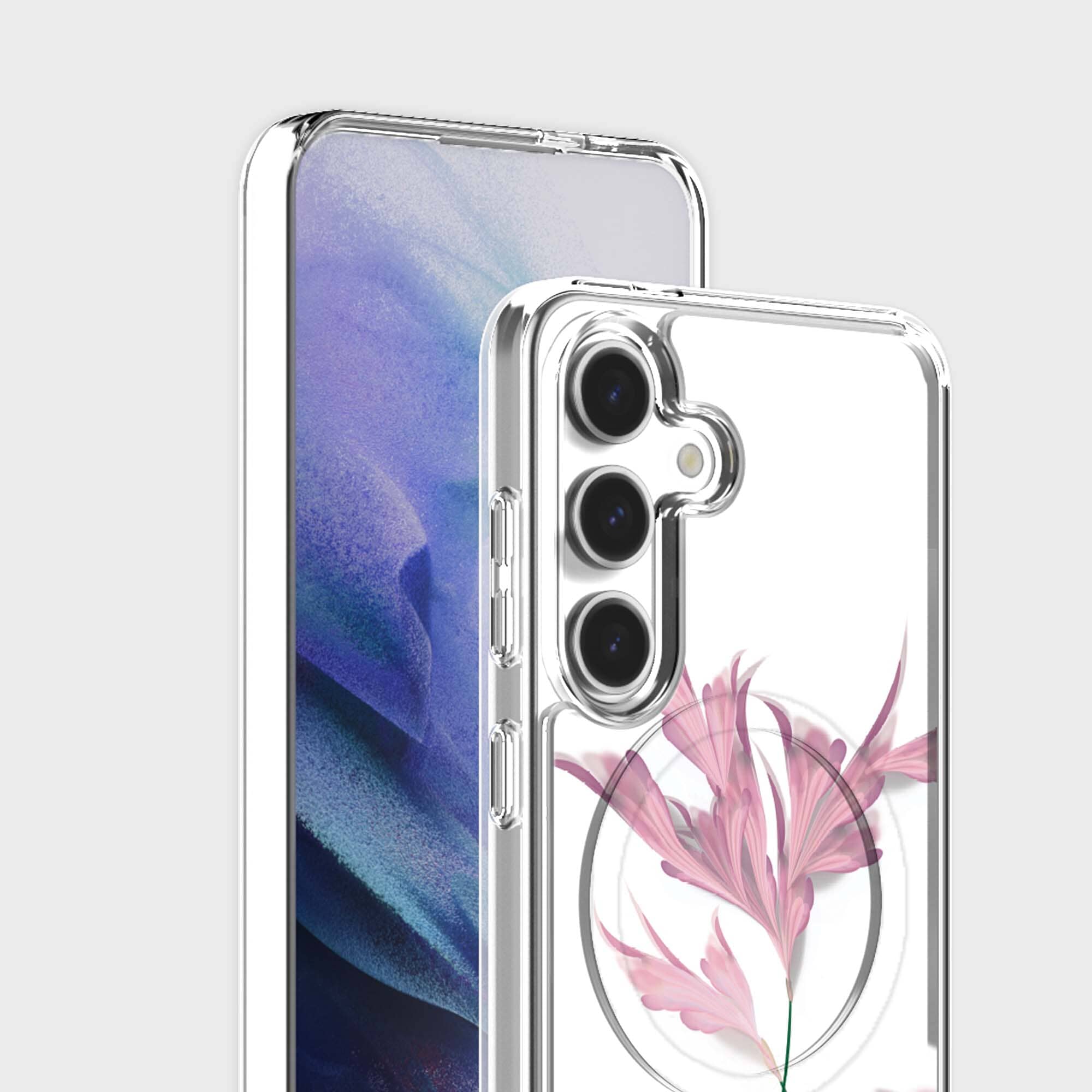 Samsung Galaxy S26 Clear Design Case - Rose Whisper