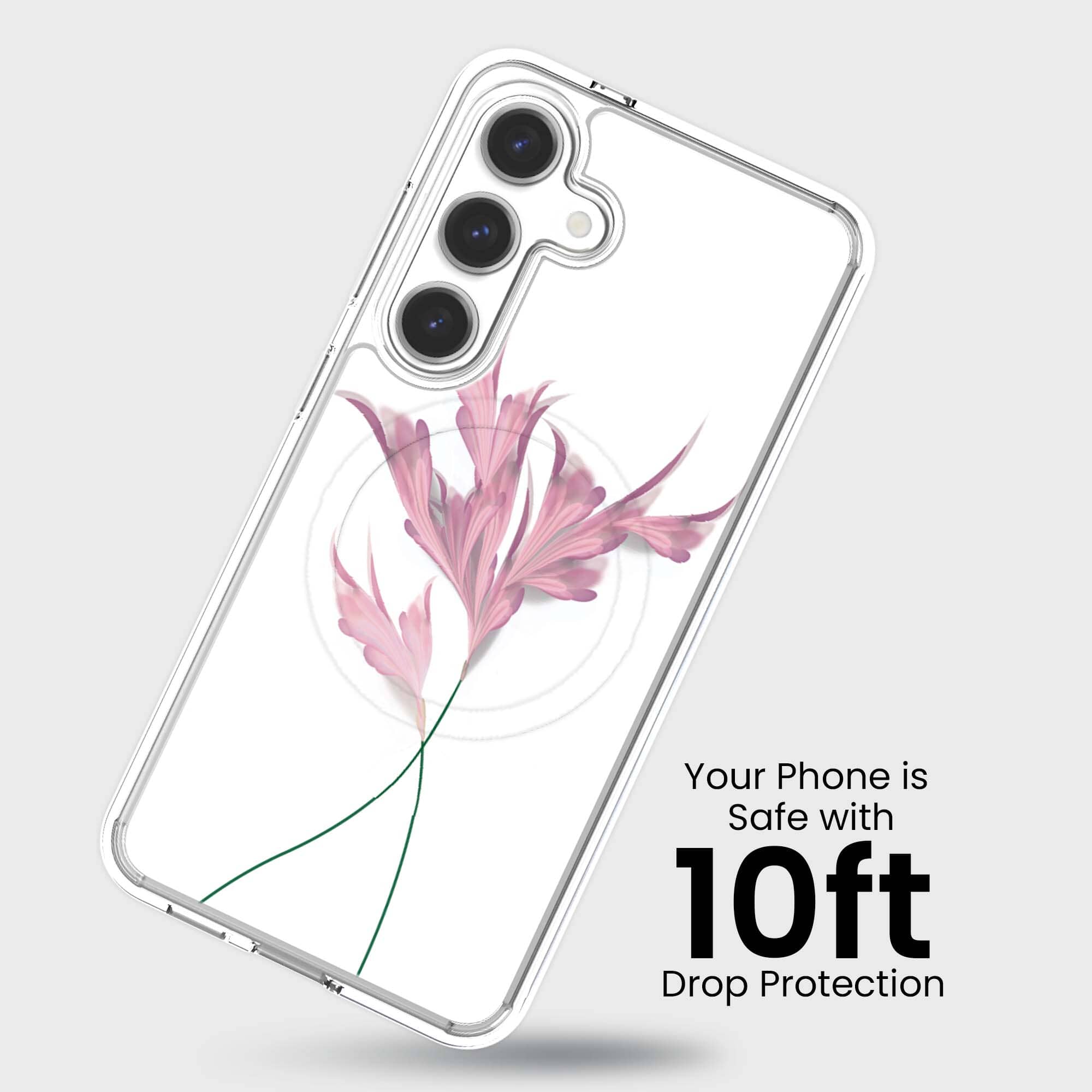 Samsung Galaxy S26 Clear Design Case - Rose Whisper