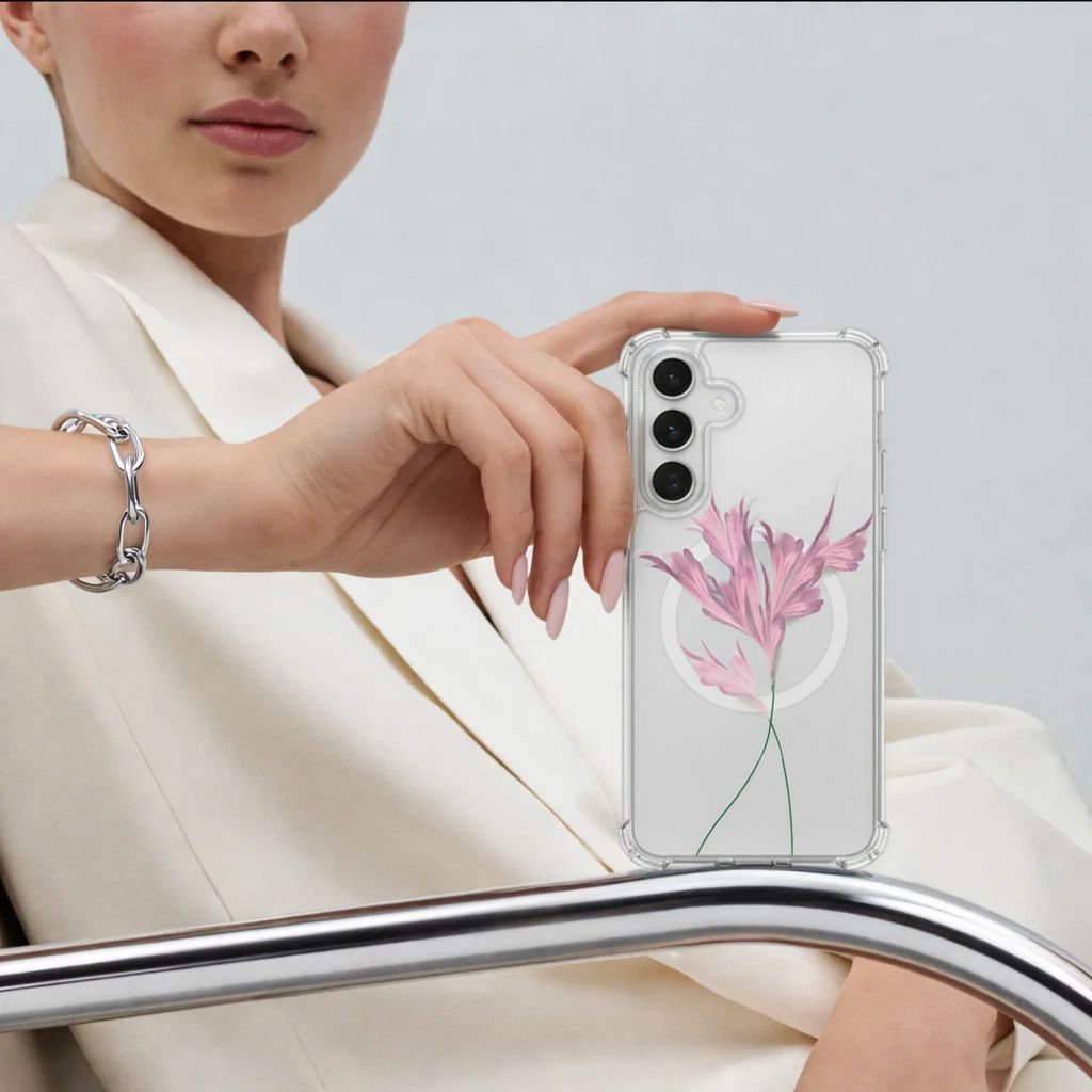 Samsung Galaxy S26 Clear Design Case - Rose Whisper