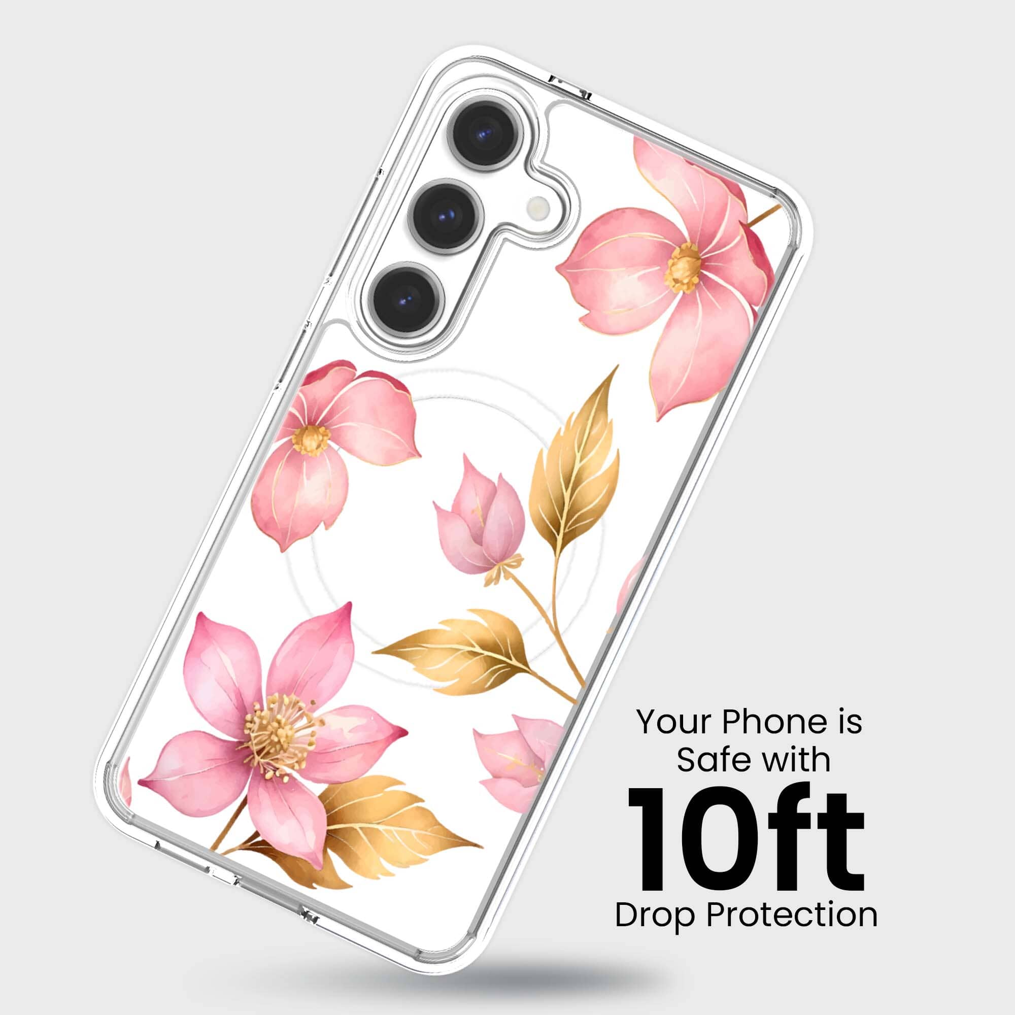 Samsung Galaxy S26 Pink Wildflower Clear Case – Caseco Inc