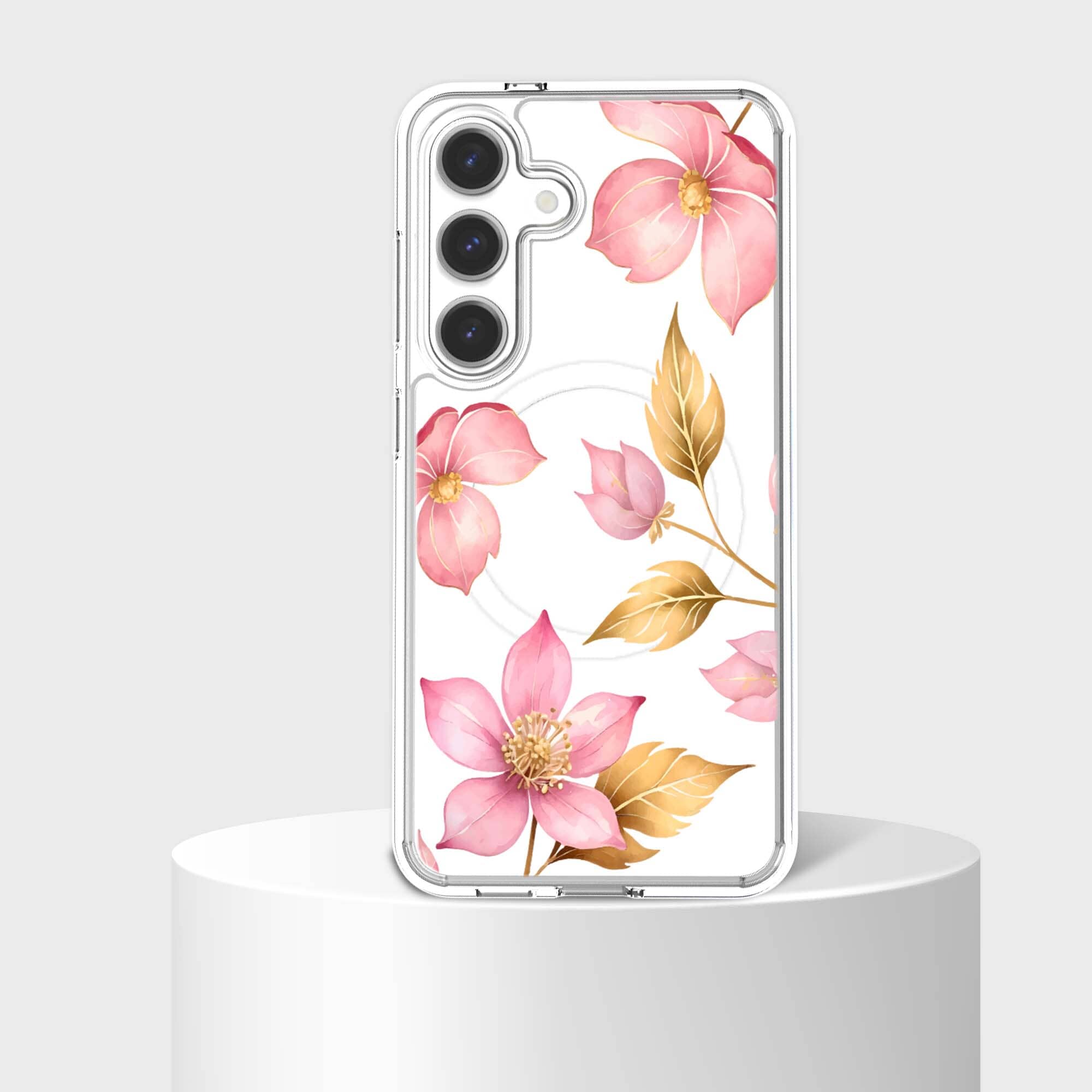 Samsung Galaxy S26 Pink Wildflower Clear Case – Caseco Inc