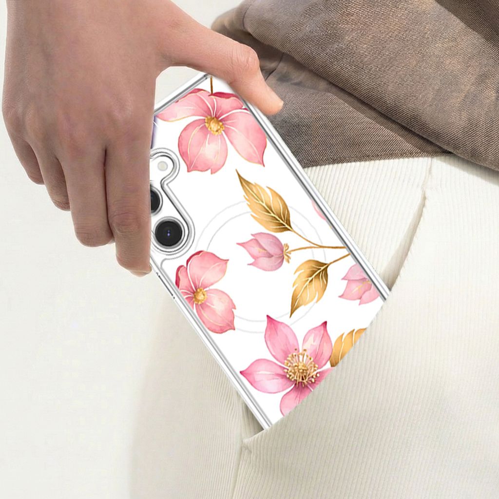 Samsung Galaxy S26 Pink Wildflower Clear Case