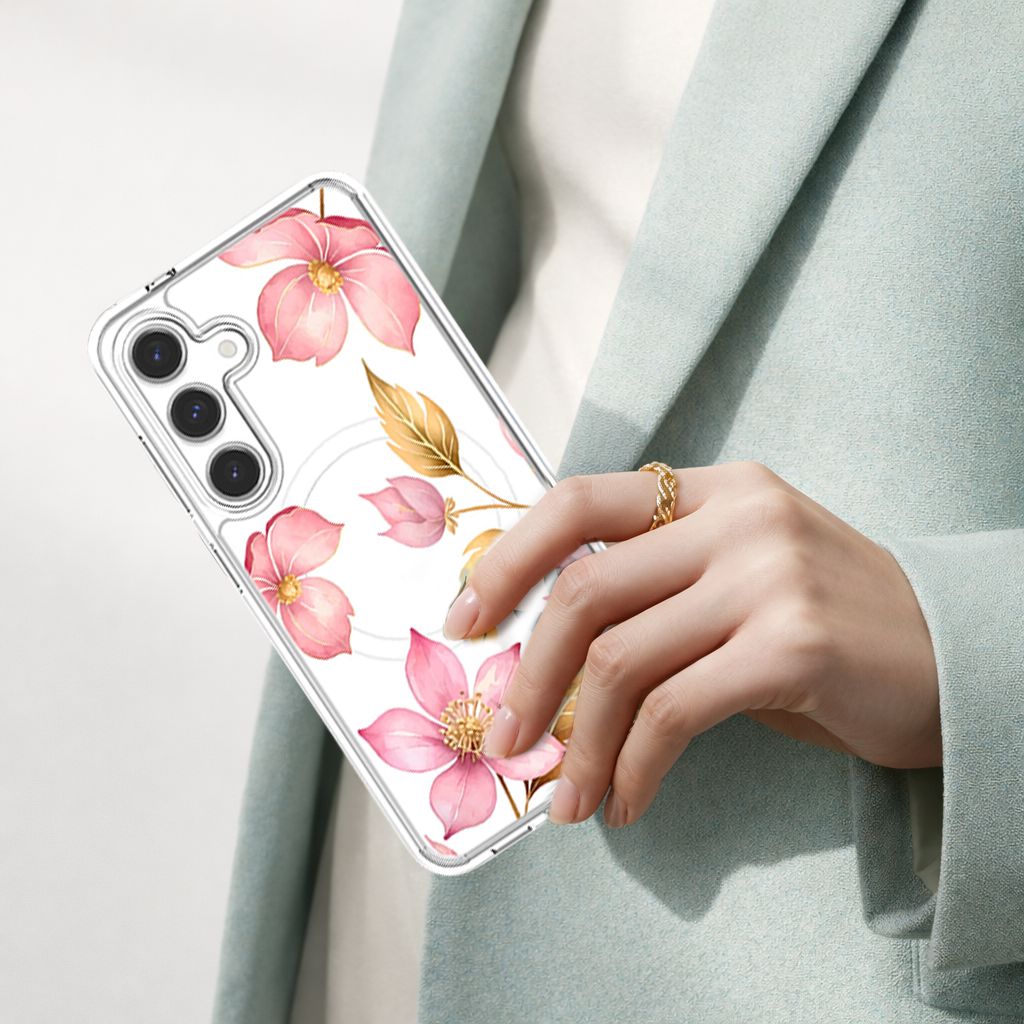 Samsung Galaxy S26 Pink Wildflower Clear Case