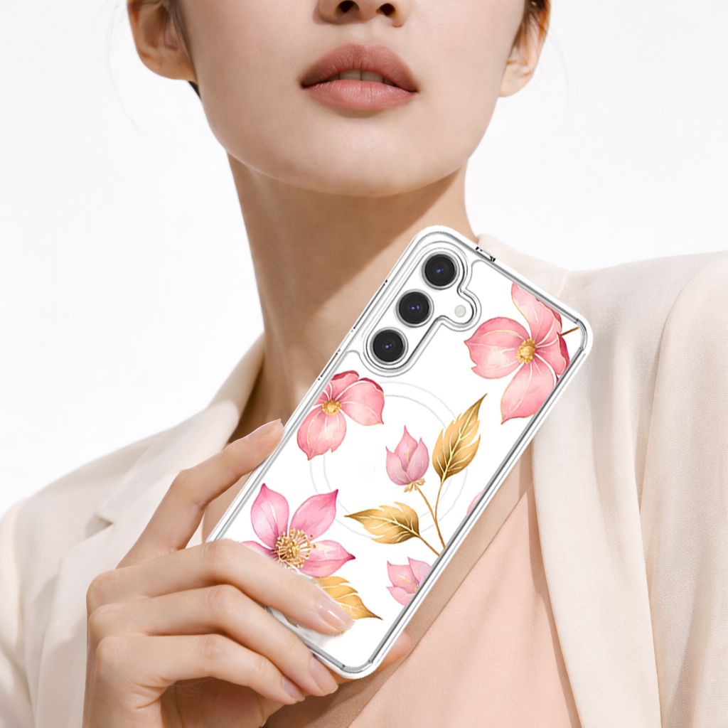 Samsung Galaxy S26 Pink Wildflower Clear Case – Caseco Inc