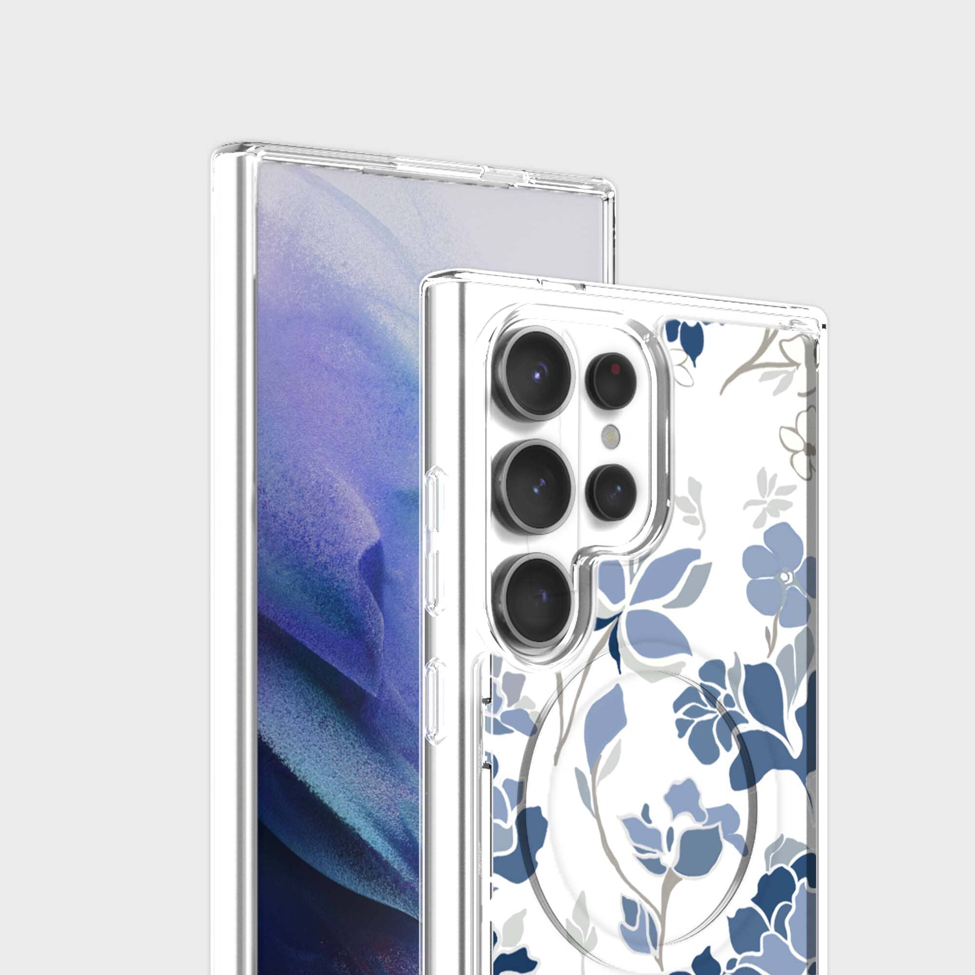 Samsung Galaxy S26 Ultra Blue Pattern Clear Case